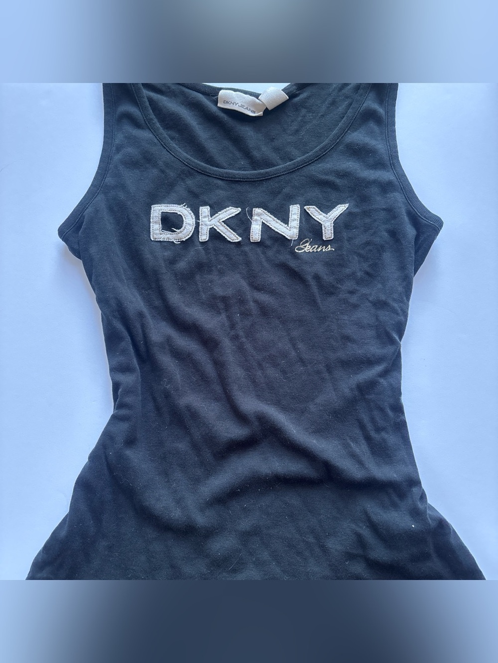 DKNY Black Tank Top with White Logo